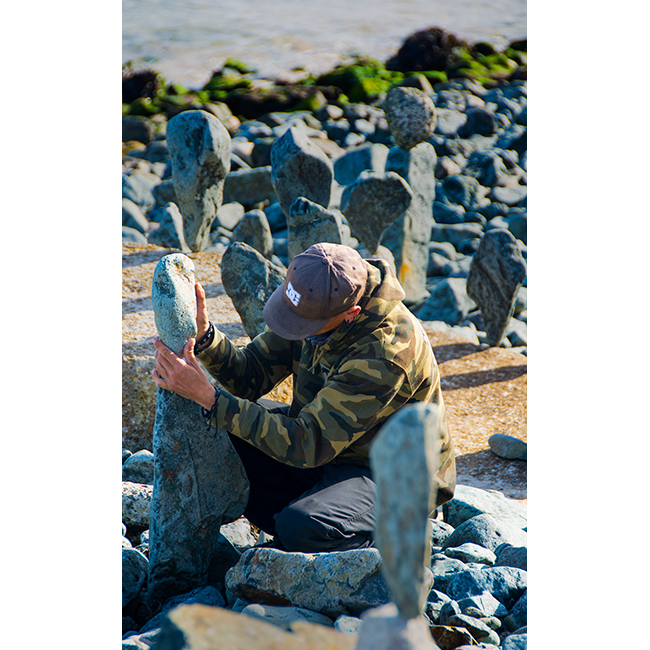 Sculptor at Porthgwidden, Cornwall